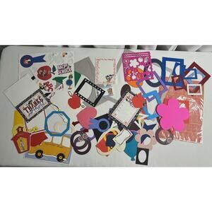 Vintage Scrapbook Die Cuts Lot Back to School Graduation Frames Stencil Alphabet